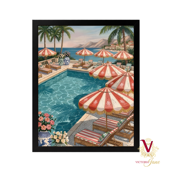 Poolside Society Framed Art black