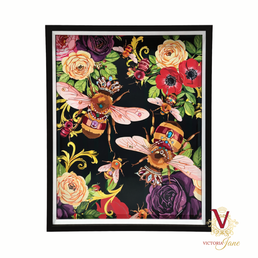 Black Queen Bee Society Framed Art