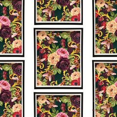 Green Queen Bee Society Framed Art repeated