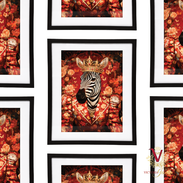 Sir Percival Stripewell Mat Framed Art repeated