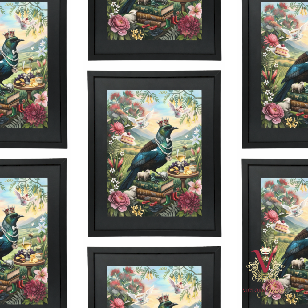 The Alpine Tūī Framed Art repeated