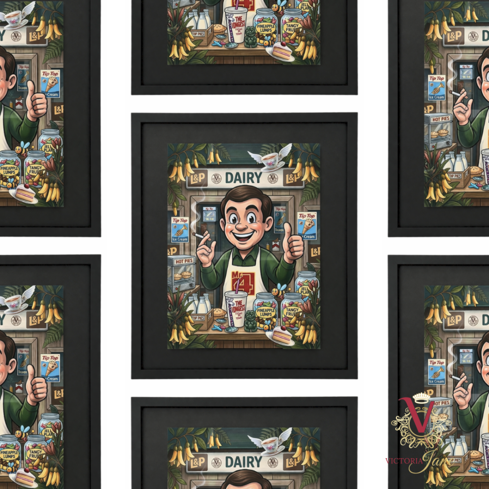 The Corner Store Keeper Framed Art repeated