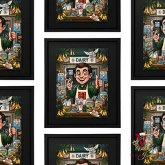The Corner Store Keeper Framed Art repeated