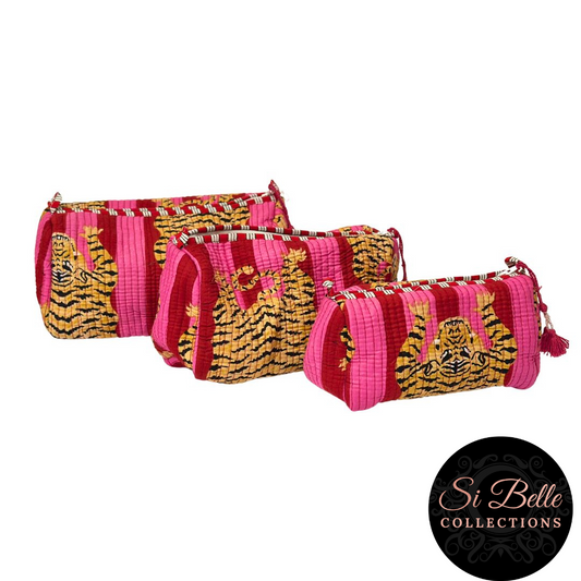 Tibetan Tiger Hot Pink Pouch Bag Set
