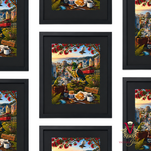 Wellington Kiwiana Framed Art repeated