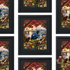 Auckland Kiwiana Print repeated