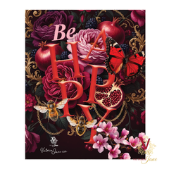 victoria jane Be Happy Framed Edge Art detailed 