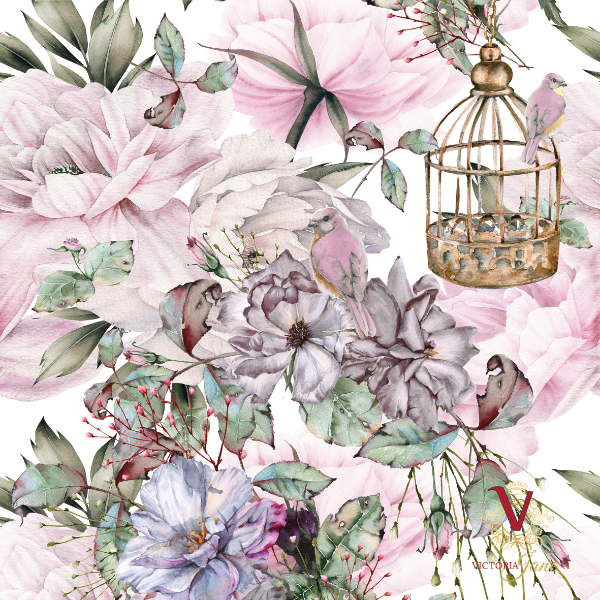 Bird Cage blush Wallpaper close up