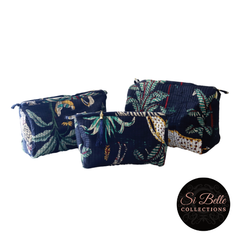 Black Jungle Toilet Bag Set of three