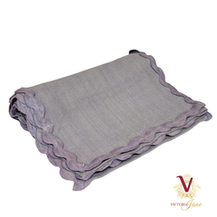 Blue Grey Linen Table Runner rolled