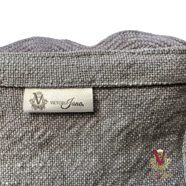 victoria jane Blue Grey Linen Table Runner tag