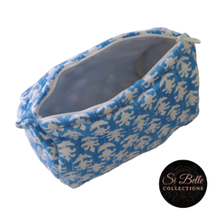 Blue Sea Toilet Bag Set open top view