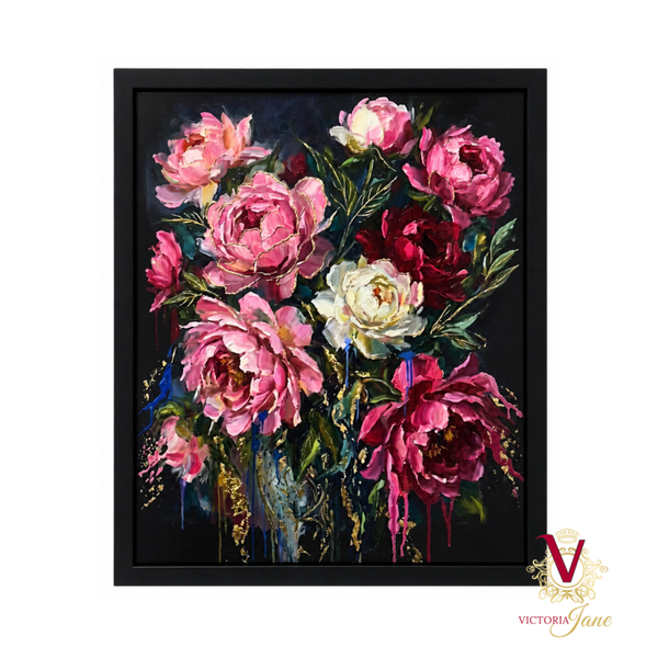 Blush Drip Framed Art