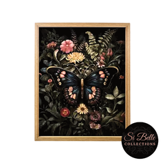 si belle collections Butterfly Flower Framed Art