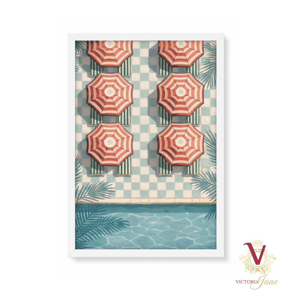 Cabana Lines Framed Art white repeated