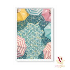 Candy Cabana Framed Art white