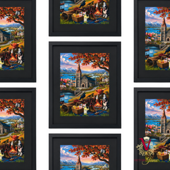 Canterbury Kiwiana Framed Art repeated