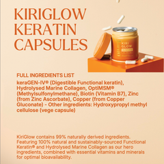 Kiri10 – Glow Keratin Capsules – 60 capsules ingredient list