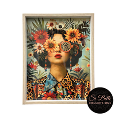 Flower Power Framed Art Bundle chocolate lady