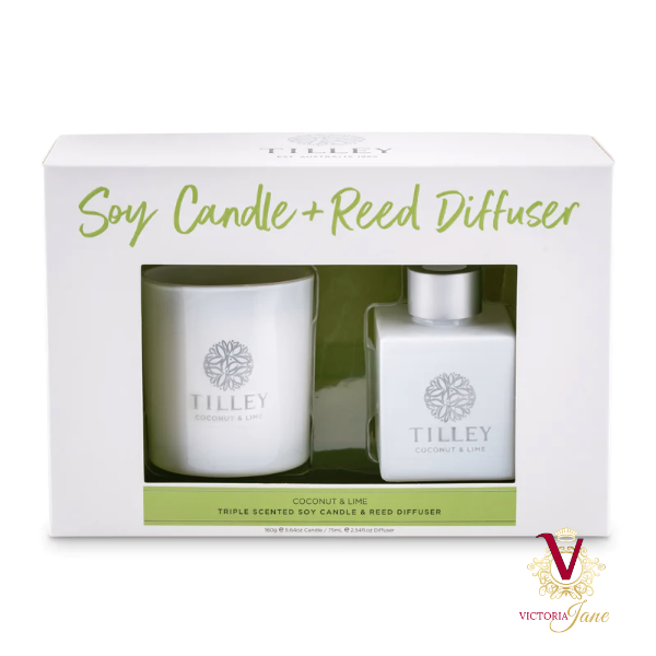 Tilley - Coconut & Lime Candle & Reed Diffuser Gift Pack