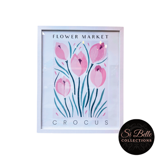 si belle collections Crocus Flower Market Framed Art