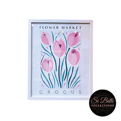 si belle collections Crocus Flower Market Framed Art