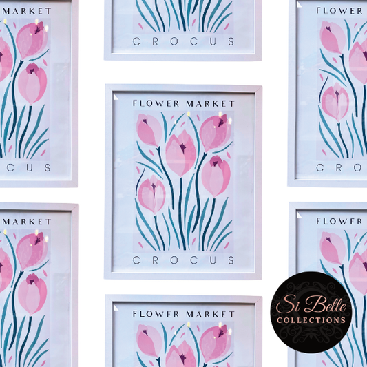 si belle collections Crocus Flower Market Framed Art repeated
