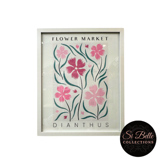 si belle collections Dianthus Flower Market Framed Art