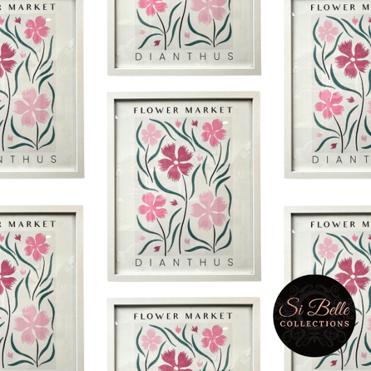 si belle collections Dianthus Flower Market Framed Art repeated