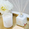 Tilley - Tahitian Frangipani Candle & Reed Diffuser on table tray
