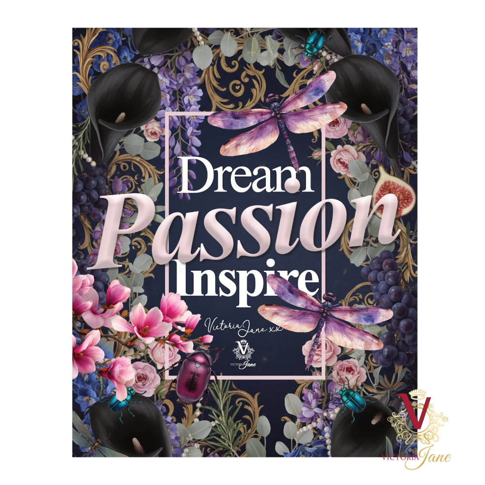 Dream Passion Inspire Framed Edge Art victoria jane detail close up