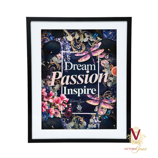 Dream Passion Inspire Framed Edge Art victoria jane