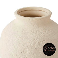 si belle collections Earthenware Artisan Urn Vase close up