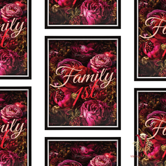 Family First Framed Art repeated