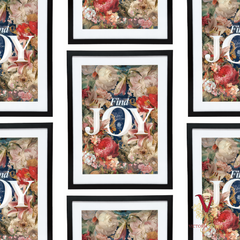 Find Joy Framed Edge Art victoria jane repeated
