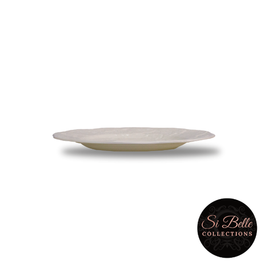 si belle collections White Floral Salad Plate side
