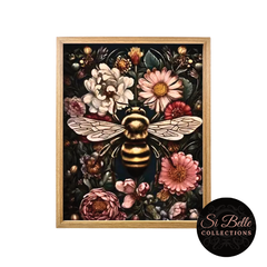 si belle collections Flower Bee Framed Art