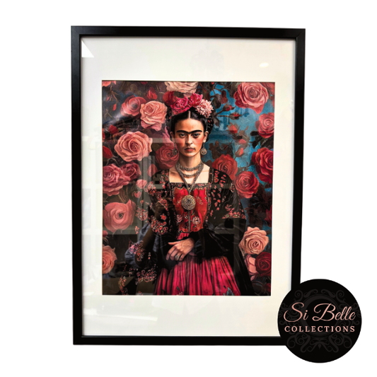 si belle collections Frida Khalo Red Dress Framed Art