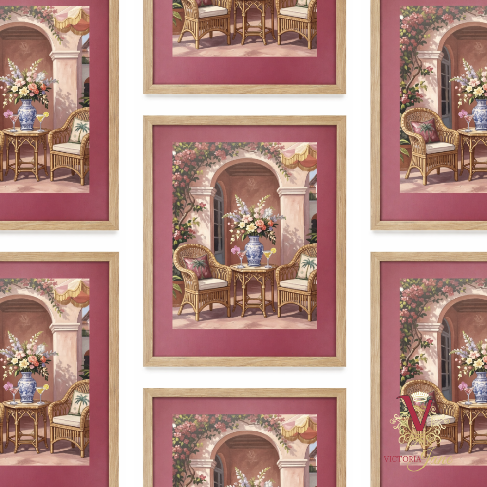 Garden Arch Framed Art oak repeated