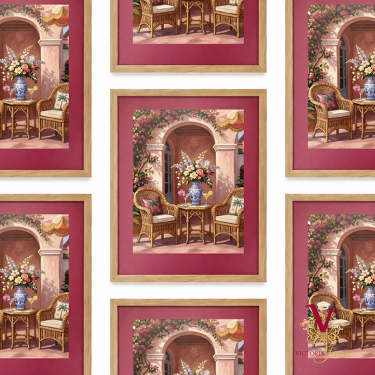 Garden Arch Framed Art oak repeated