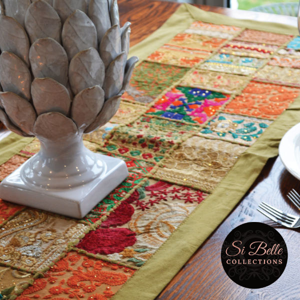 Golden Luxe Table Runner si belle styled on dining table