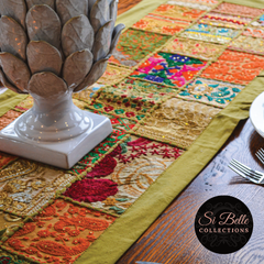 Si belle collections gold table runner close up table