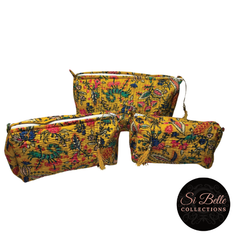 si belle collections Golden Floral Toilet Bag Set