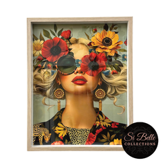 Flower Power Framed Art Bundle golden lady