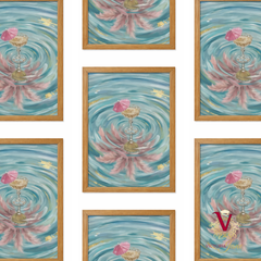 Golden Ripple Framed Art oak repeated