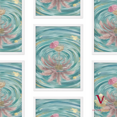 Golden Ripple Framed Art white repeated