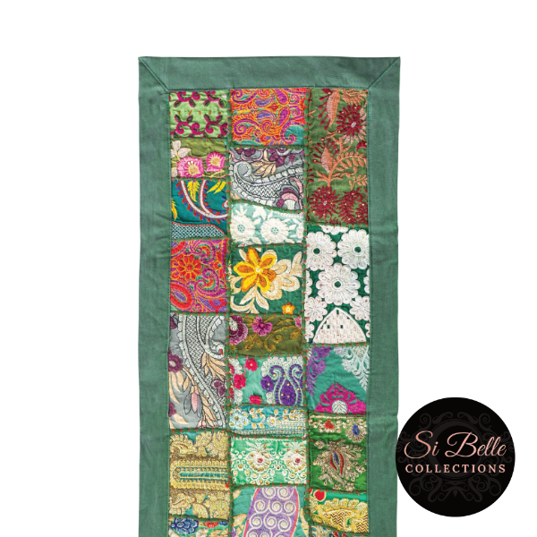 si belle collections Green Table Runner top