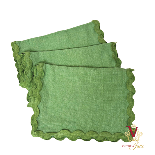 Green Linen Table Runner