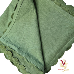 victoria jane Green Linen Table Runner