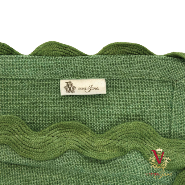 Green Linen Table Runner tag